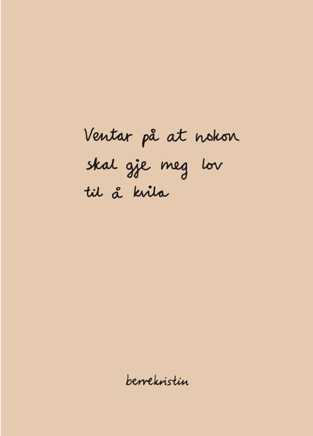 Kvilekort til slitne foreldre – dikt om å vente på kvile av BerreKristin